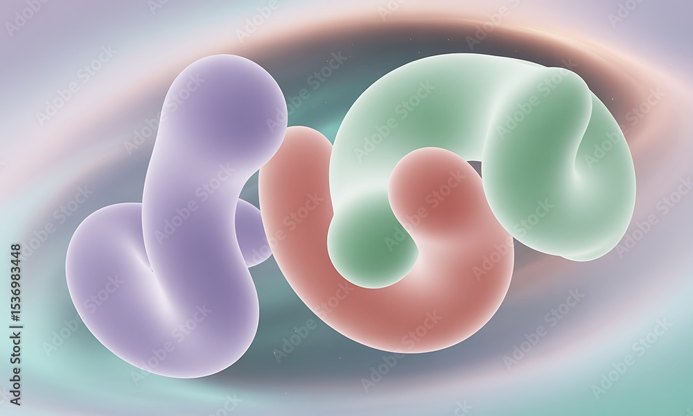 Aufkleber abstract colorful shapes floating against a gradient background