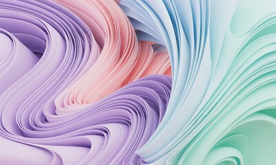 Abstract Wavy Pastel Layers Background Design