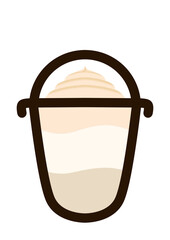 Stylized Coffee Cup with Cream