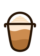 Stylized Coffee Cup with Cream