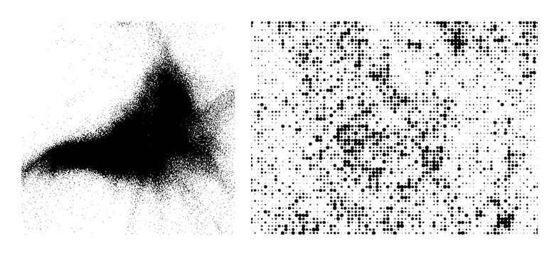 Vector Chaotic scatter plot reveals complex data distribution.