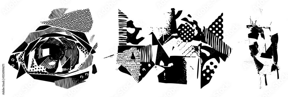 Poster vector abstract typographic features bold fragmented letterforms.