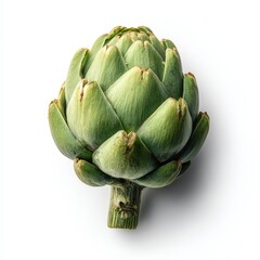 Fresh Green Artichoke Isolated on White Background for Culinary Recipes and Healthy Eating
