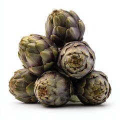Obraz premium Fresh Artichokes Close up A Pile of Organic Healthy Vegetables Ready for Cooking