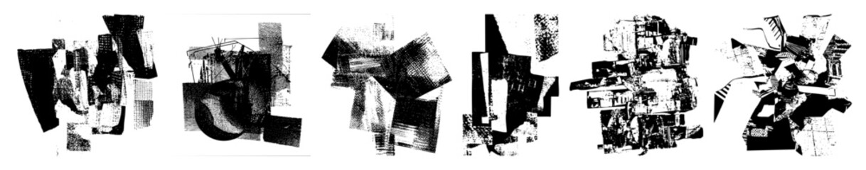 Obraz premium Vector Abstract geometric shapes create a dynamic fragmented composition.