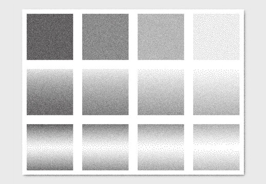 Vector collection of abstract square stipple noise texture backgrounds