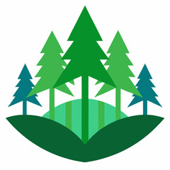 Forest environmental icon. Green forest to save the environment.