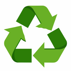 Recycle symbol on a white background. Green recycle vector icon. 