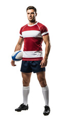 Dynamic Rugby Player in Action: A Striking Portrait Showcasing Strength and Athleticism