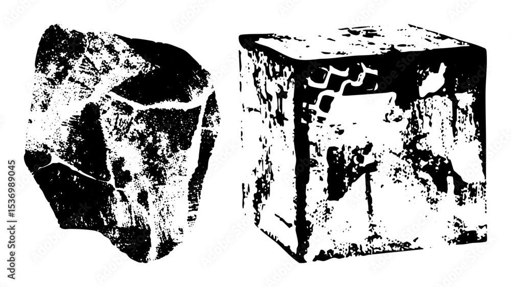 Aufkleber vector abstract ice blocks with rough texture.