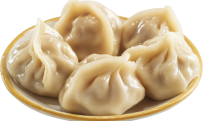 Delicious Steamed Dumplings on a Plate