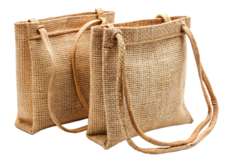 Jute sling bags  isolated on white background