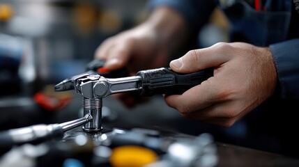 Hands-on tool repair workshop garage diy content industrial setting