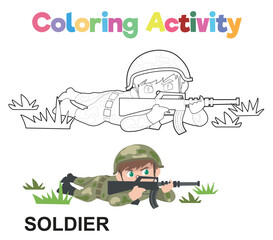 Coloring worksheet page. Educational printable coloring worksheet. Printable activity page for children 