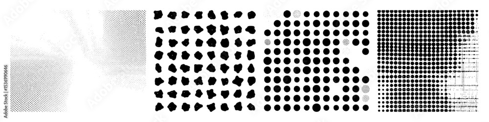 Poster vector abstract arrangement of black vector dots forming a gradient .