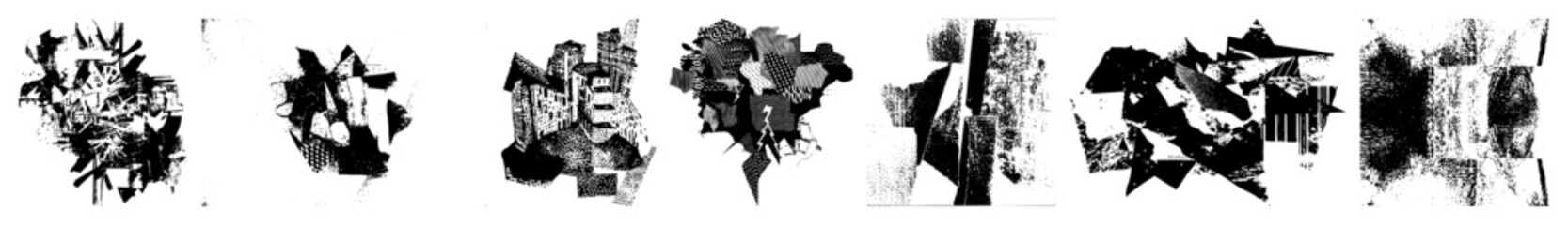 Obraz premium Vector Abstract fragmented brushstrokes create a dynamic textured composition.