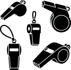 whistle silhouette on white background images