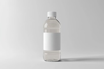 Clear plastic water bottle with blank label (1)