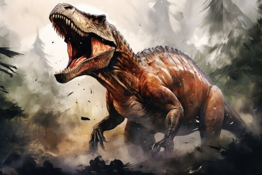 Tirex dinosaur animal wildlife outdoors.
