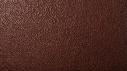 Close-up of a brown leather surface, showcasing its texture and grain.