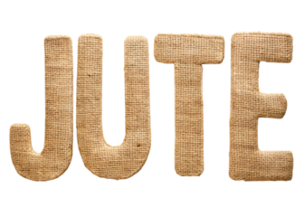 Jute letter cutouts  isolated on white background