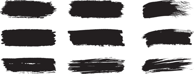 Brush strokes, black ink lines, Paintbrush, Big collection of grunge black paint, ink brush strokes. Dirty texture banners. Set of rectrangle shape brush strokes. Painted rectangles and long strokes 