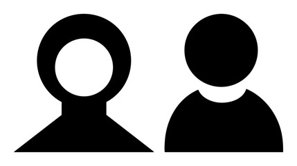 Vector Two minimalist person represent a male and female profile.