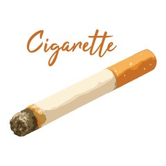 cigarette in watercolor illustration style, isolated vector on white background