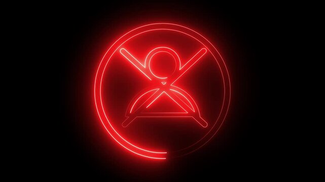 glowing neon User Profile Icon with Verification Tick,White User and tcross nMark on Black Backgrod.