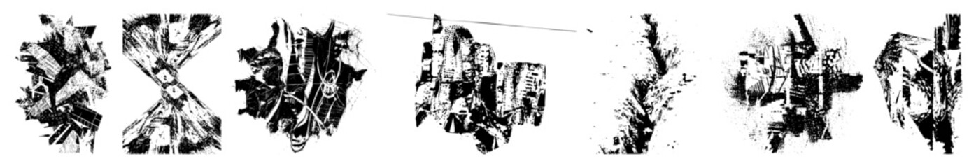 Vector Abstract brushstroke elements create dynamic shapes.