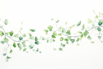 Minimal horizontal clean vine with shape edge in bottom border pattern nature plant.