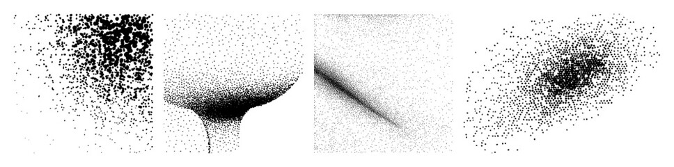 Vector Detailed dotted portrait of a human eye and nose .