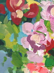 Expression bouquet of blooming Peony. Abstract illustration for background.