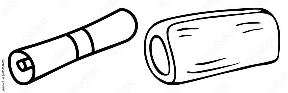 Poster vector two cylindrical containers one with a label depicted as simple vector illustrations.