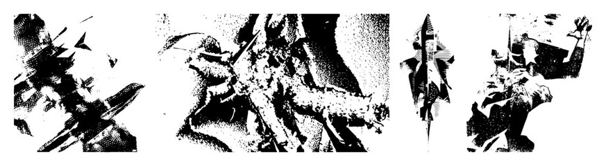 Vector Dynamic figures showcase expressive poses in abstract vector art.