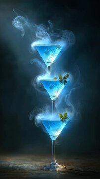 smoky cocktail tower, cocktail with smoke, mystical cocktail scene, cocktail tower,
fantasy drink, moke effect
