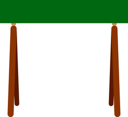 Illustration of a standing sign with blank copy space. Empty sign board with stand for your design. 