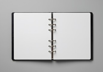 Blank open spiral bound notebook mockup