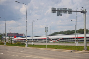 Moscow &mdash; June 2025: Light, surface, ground metro line, Potapovo station, Moscow, 2025, 2