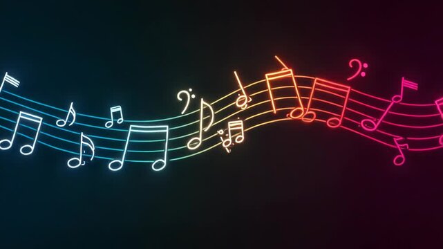 Colorful music notes background design
