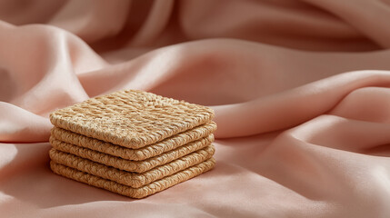 Woven Straw Coaster Set in Coral Duvet