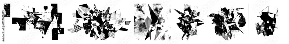 Poster vector abstract geometric shapes create a dynamic fragmented composition.