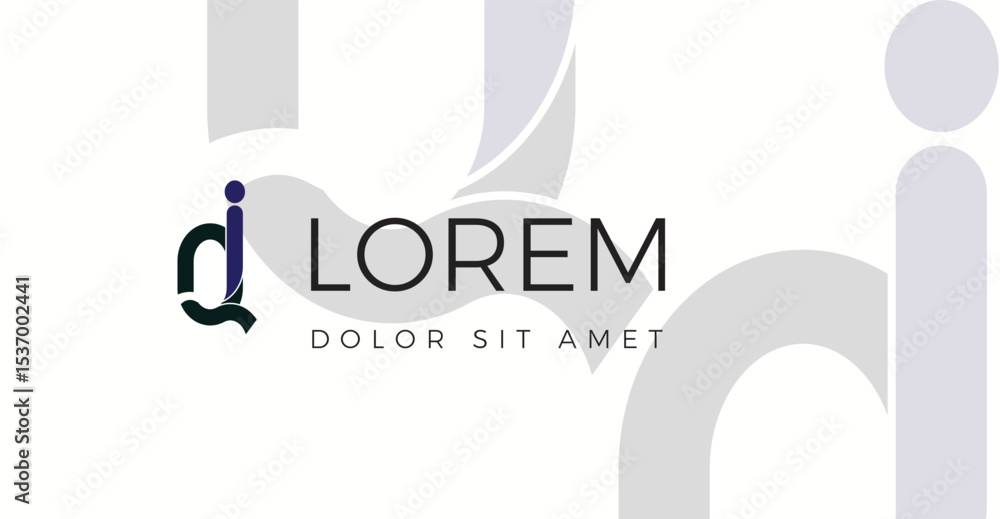 Aufkleber Vector logo with the letters Qj written with the concept of combining each other