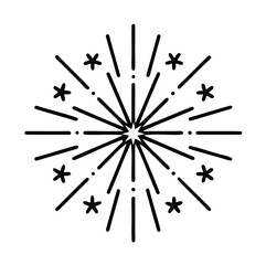 Firework Outline Icon – Minimalist Celebration Symbol on White Background