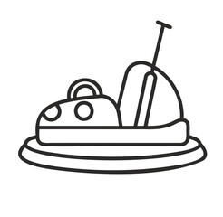 Golf Outline Icon – Minimalist Golf Club and Ball Design on White Background