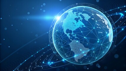 Global network connection digital world technology concept