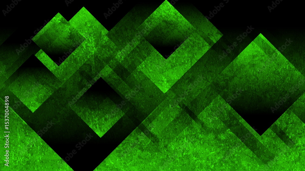 Poster dark green squares tech grunge abstract background