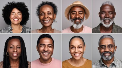 Diverse Group of Smiling People on Neutral Background