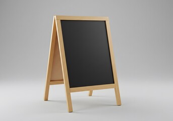 Empty wooden a frame chalkboard display