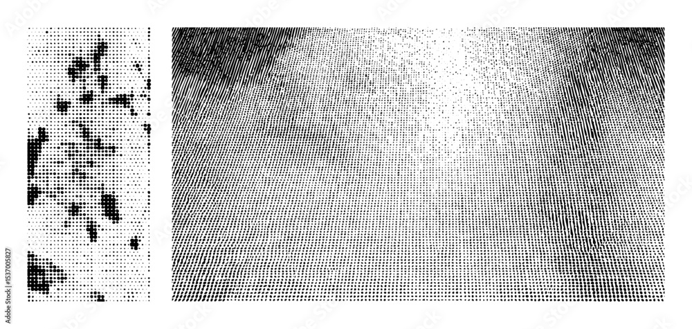 Poster vector abstract halftone dots transition into linear .